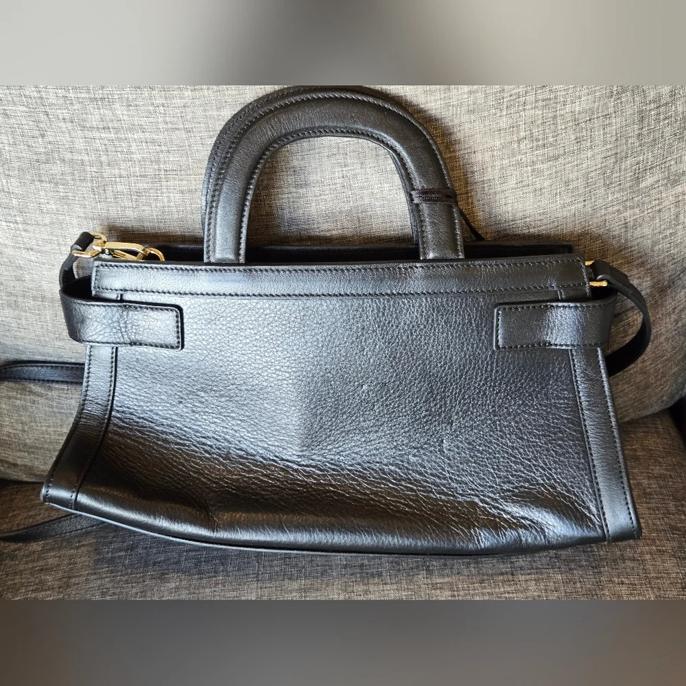 Valentino By Mario Valentino Ines Monogram Leather Satchel, Black